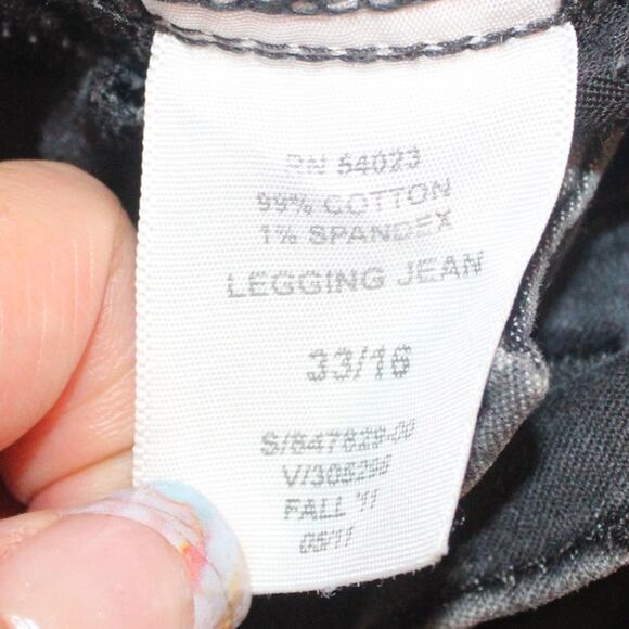Gap 1969 Women’s Black Legging Jeans Size 33/16 Stretch Skinny Mid Rise - Picture 6 of 8
